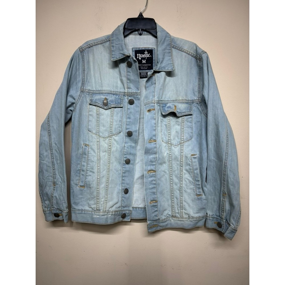 Nostic Denim Jacket Womens Medium‎ Light Wash Button Front Classic Jean